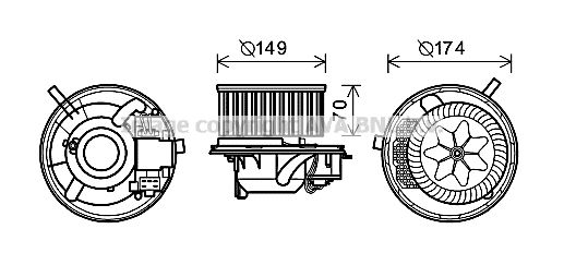 AVA QUALITY COOLING Elektromotors, Salona ventilācija VW8341